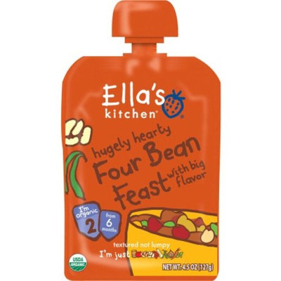 Ella's Kitchen Hugely Hearty Four Bean Feast with Big Flavor 4.5 OZ, 6 Packs