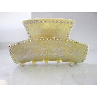 Yellow crystal hair claw clip