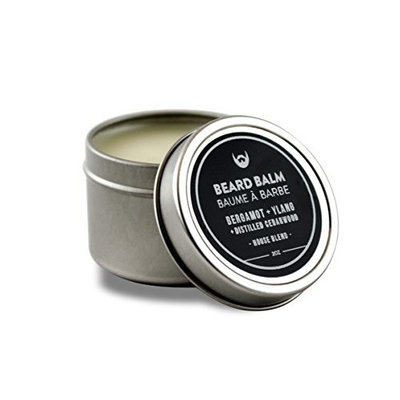Beard Balm: Bergamot + Ylang with Distilled Cedarwood - 2 oz. Canadian made with luxury 100% Natural CertClean Certified Ingredients. Beard Structure Wax for Unruly Beard Hair.
