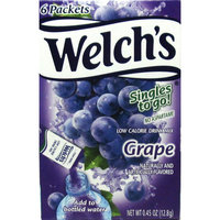 Welch's Singles To Go! Drink Mix, Grape, 0.45 Oz, 6 Ct