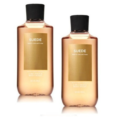 Bath and Body Works 2 Pack Men's Collection 2 in 1 Hair and Body Wash SUEDE.