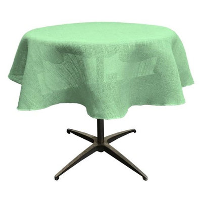 LA Linen TCBurlap58R-Mint Dyed Natural Burlap Tablecloth Mint - 58 in. Round
