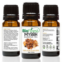 BioFinest Myrrh Oil - 100% Pure Myrrh Essential Oil - Premium Organic - Therapeutic Grade - Best For Aromatherapy - Boost Immune System - Heal Wound - with E-Book (10ml)