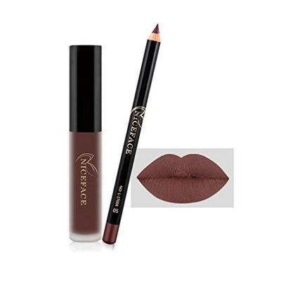 Yinpinxinmao Professional Makeup Lipliner Pencil + Matte Lip Gloss set