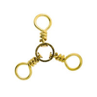 Hurricane TWS1/0-6 Size 1/0 Brass Three Way Swivels (6 Pack)