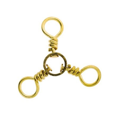 Hurricane TWS1/0-6 Size 1/0 Brass Three Way Swivels (6 Pack)
