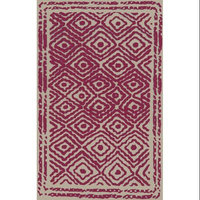 8' x 11' Diamond Essence French Rose and Ivory Hand Woven Wool Area Throw Rug