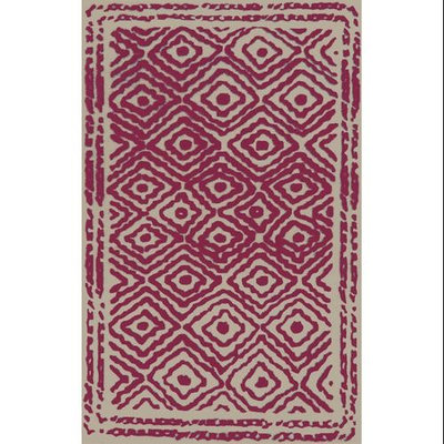 8' x 11' Diamond Essence French Rose and Ivory Hand Woven Wool Area Throw Rug