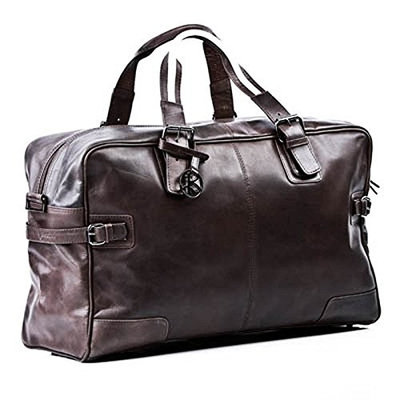 BACCINI large travel bag - weekender ROBERTO - sports bag brown-crumply leather