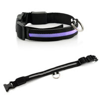 Large LED Lights COLOR Light Up Pet Dog Night Safety Waterproof Nylon Neck Adjustable Collar