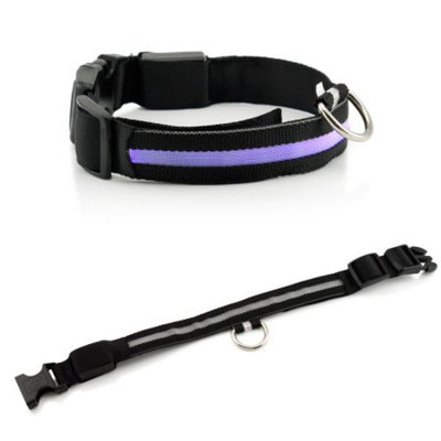 Large LED Lights COLOR Light Up Pet Dog Night Safety Waterproof Nylon Neck Adjustable Collar