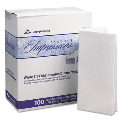 Georgia-Pacific 1/8-fold Premium Dinner Napkins, White, 400 / Carton (Quantity)