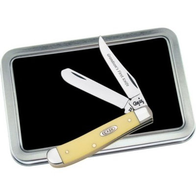 Case Cutlery CA-GS/Y Grandonss First Knife Gift Sets Yellow Synthetic Mini Trapper Knife with Stain Multi-Colored