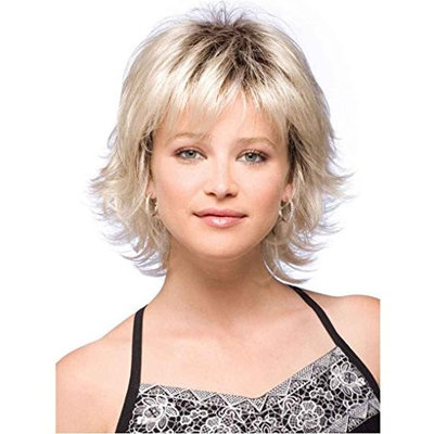 Xuanhemen Synthetic Short Straight Blond Wig For Women Short Golden Hair Afro Wigs Full Bob Wig