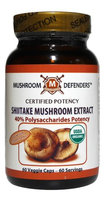 Shiitake Musshroom Extract 40% Polysaccharide Potency Mushroom Defenders 60 Caps