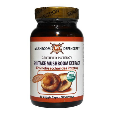 Shiitake Musshroom Extract 40% Polysaccharide Potency Mushroom Defenders 60 Caps
