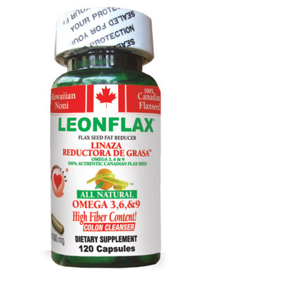 Natural Health Corporation LEONFLAX CANADIAN FLAX SEED 120CT - 100% NATURAL FAT REDUCER