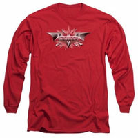 DARK KNIGHT/BEVELED CHROME SHIELD-L/S ADULT 18/1-RED-SM