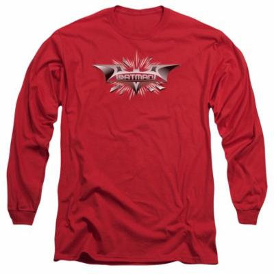 DARK KNIGHT/BEVELED CHROME SHIELD-L/S ADULT 18/1-RED-SM