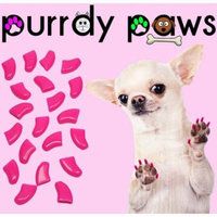 Purrdy Paws Soft Nail Caps for Dogs, 40-Pack, Lipstick Pink Small