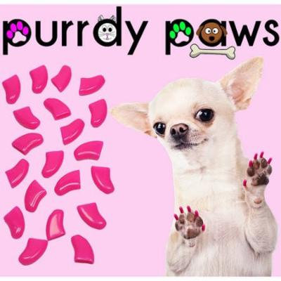 Purrdy Paws Soft Nail Caps for Dogs, 40-Pack, Lipstick Pink Small