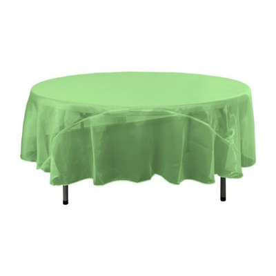 LA Linen TCOrgz90R-GreenKellyO32 Sheer Mirror Organza Round Tablecloth Green Kelly & Ivory - 90 in.