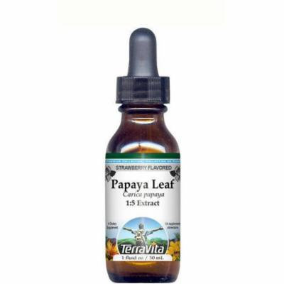 Papaya Leaf Glycerite Liquid Extract (1:5) - Strawberry Flavored (1 oz, ZIN: 512808)