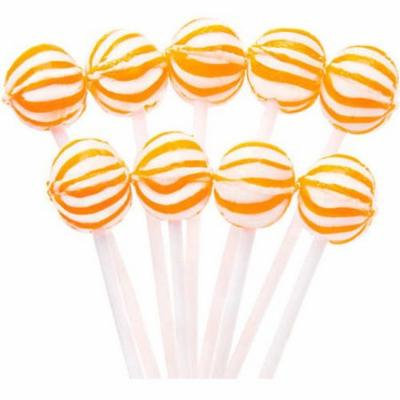 Sassy Spheres Petite Orange Striped Orange Ball Lollipops, 400 count
