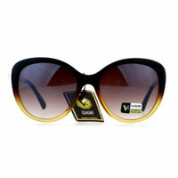 VG Eyewear Pearl Jewel Trim Diva Designer Fashion Womens Sunglasses Brown Clear