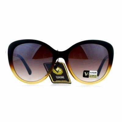 VG Eyewear Pearl Jewel Trim Diva Designer Fashion Womens Sunglasses Brown Clear