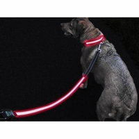 GlowHERO LED Light Up Dog Leash - The Original GlowLeash - High Visibility Durable and Reflective LED Pet Leash w/Padded Shock Absorbing Handle (Neon Pink, 4.2ft)