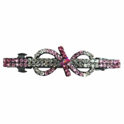 Pink Bow French Barrette Hair Clip
