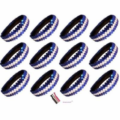 Kenz Laurenz Sequin Headbands 12 Girls Headband Sparkly Hair Head Bands Blue White