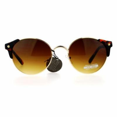 SA106 Unique Half Horn Rim Retro Vintage Style Sunglasses Tortoise