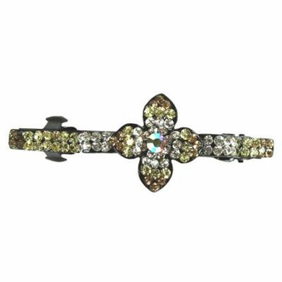 Amber Yellow 4 petals Flower French Barrette Hair Clip