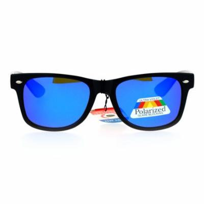 SA106 Mirrored Mirror Polarized Lens Horned Sunglasses Blue