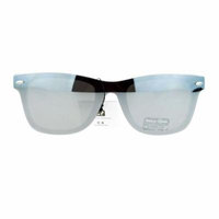 SA106 Color Mirror Shield Panel Lens Pop Horn Rim Sunglasses White