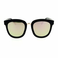 SA106 Womens Compact Flat Lens Fashion Hornrim Sunglasses Black Pink
