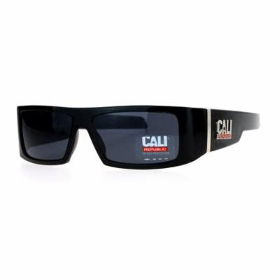 All Black Cali Republic Cholo Gangster Rigid Thick Temple Rectangular Sunglasses