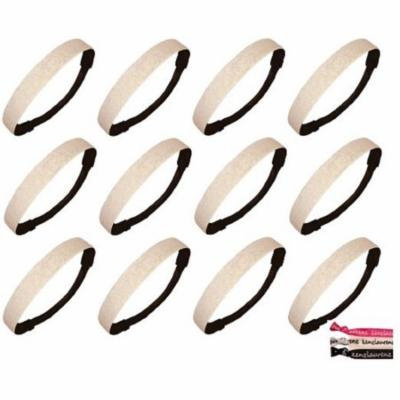 Kenz Laurenz Glitter Headbands 12 Girls Headband Sparkly Hair Head Bands White