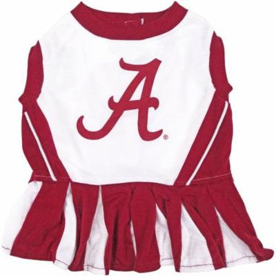 Pets First College Alabama Crimson Tide Cheerleader, 3 Sizes Pet Dress Available. Licensed Dog Outfit