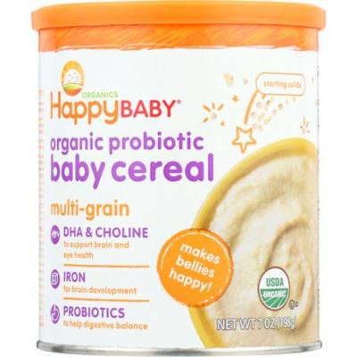 Happy Baby Baby Cereal, Multi-Grain, Dha, Choline, & Probiotics, 7 Oz (Pack Of 6)