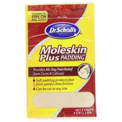 12 Pack - Dr. Scholls Moleskin Plus 4 5/8-Inch X 3 3/8 Inch Padding 3 Each