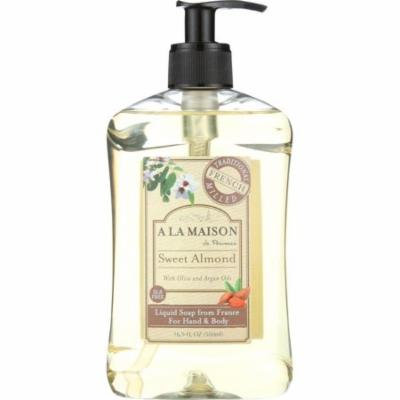 A La Maison Liquid Soap, For Hand & Body, Sweet Almond, 16.9 Oz