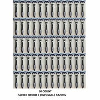Schick Hydro 5 Disposable Razors for Men, 6 Count (Wholesale, Bulk, Loose, Packaging) (Pack of 10)