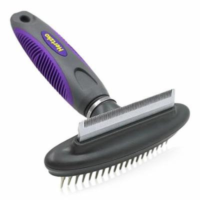 2 in 1 Pet Comb and Deshedding Tool with Flexible Neck by Hertzko