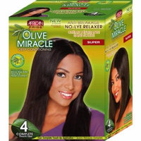 African Pride Olive Miracle Deep Conditioning No-Lye Relaxer - Super Kit 4-Count (Pack of 2)