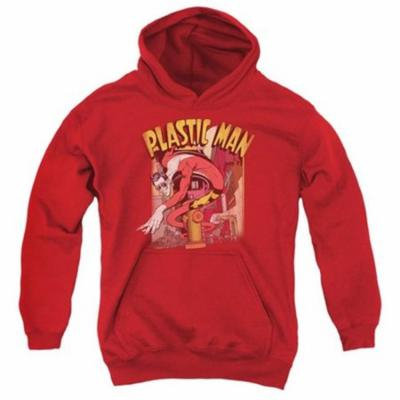 Trevco Dc-Plastic Man Street - Youth Pull-Over Hoodie - Red, Large