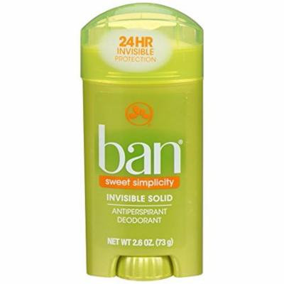 5 Pk Ban Invisible Solid Antiperspirant Deodorant Sweet Simplicity Scent 2.6oz