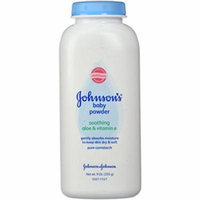 5 Pack - Johnson's Baby Powder Pure Cornstarch with Aloe & Vitamin E 9oz Each